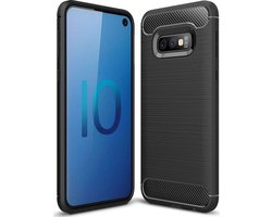 Geborsteld TPU Hoesje Zwart Geschikt voor Samsung Galaxy S10E