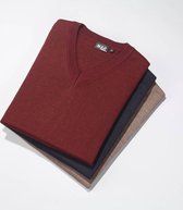Pullover met scheerwol rood maat 58