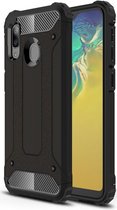 Samsung Galaxy A20E Hoesje Shock Proof Hybride Backcover Zwart