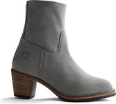 Travelin Bordeaux Nubuck - Dames enkellaars met hak - Grijs - Nubuck leer - Maat 36