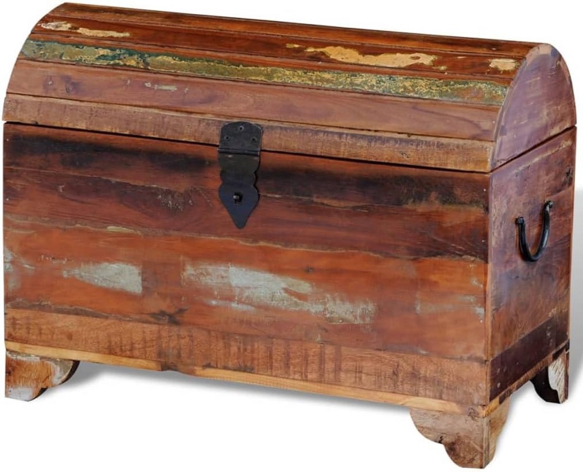 Stevige Opbergkist van Gerecycled Hout | Vintage Stijl Houten Kist