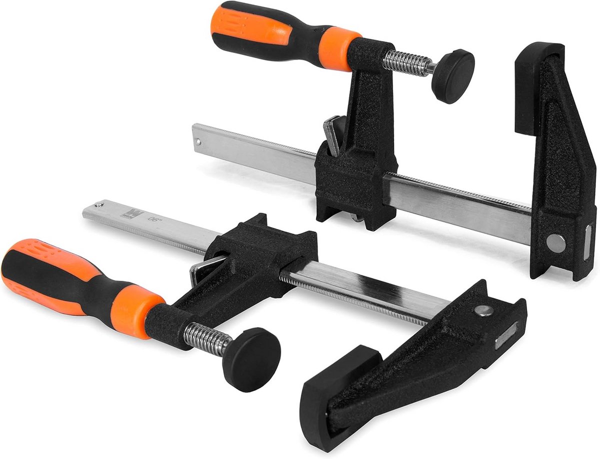 2x Snelspan G-Klemmen 15 cm Staal met Micro-Verstelling en Beschermkussens