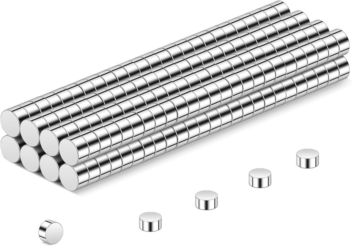 Mini Neodymium Magneten 2x1 mm - 200 Stuks Krachtige Magneten voor Koelkast en DIY Projecten