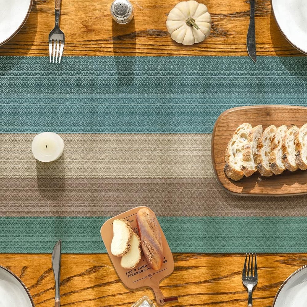 Loper Tafel Geschikt voor Binnen en Buiten 40x240 cm met Linnenlook