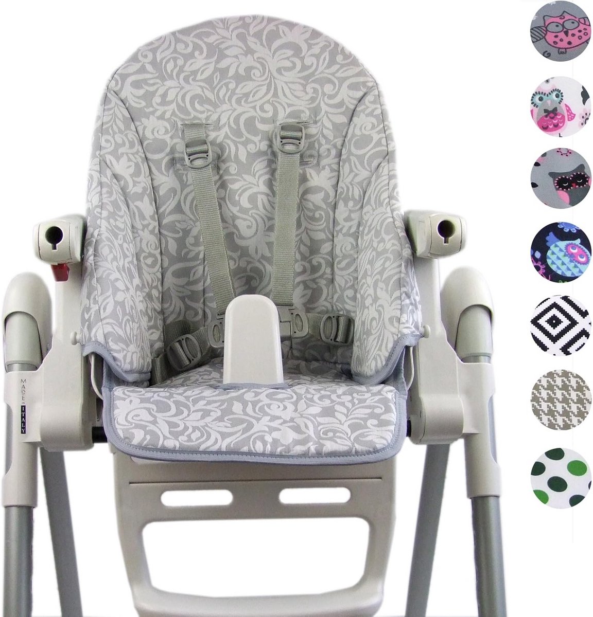 Universele Kinderwagen Zitvervanging - Luxe Zilver Mozaïek