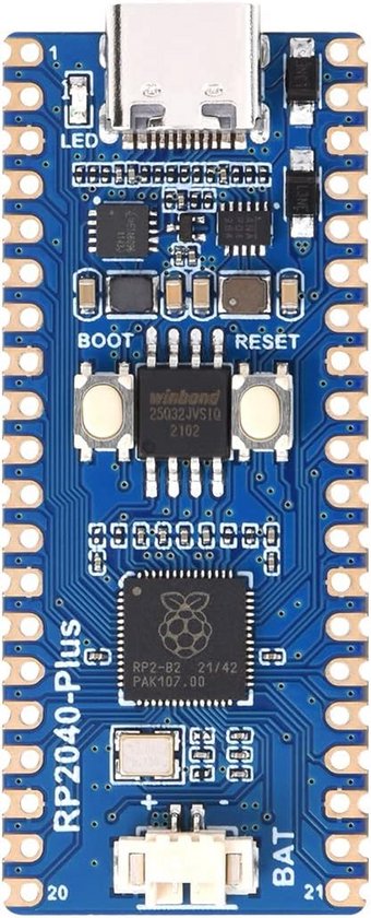RP2040 Microcontroller Board met 4MB Flash en USB-C, Compatibel met ...