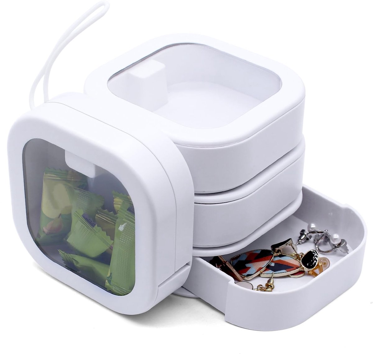 Unyqoos® Set van 4 compacte opbergdozen voor haaraccessoires en kleine voorwerpen