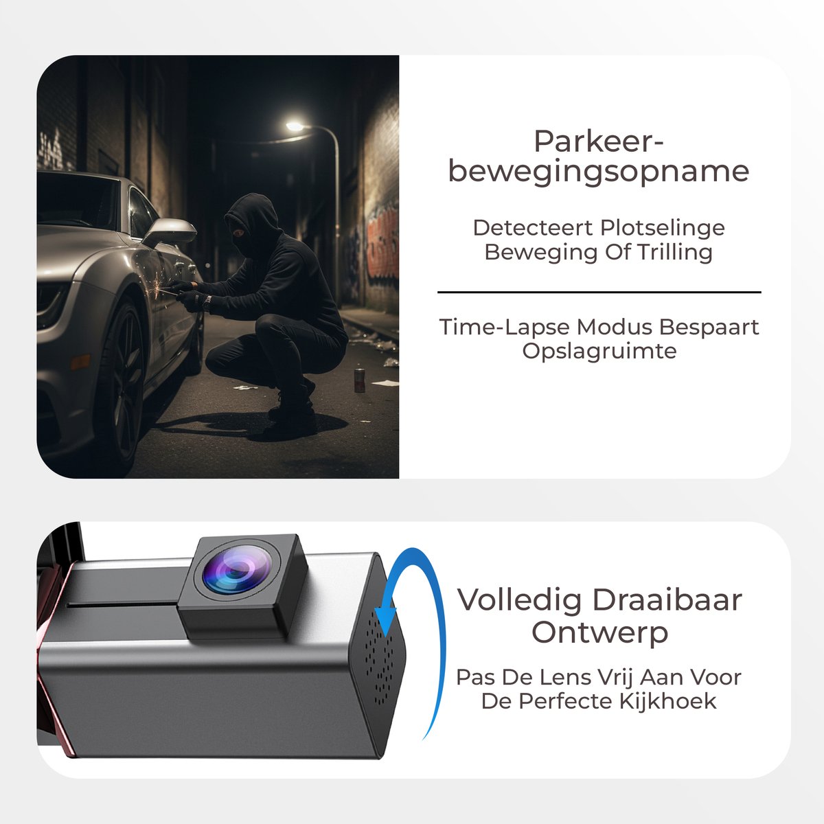 Dynabright Dashcam 4K – Incl. 32GB kaart - Met Achteruitcamera (1080p) – Nachtzicht – Dashcam Voor Auto - Wifi – GPS – Parkeermodus – Dashcams - 170° Groothoek – G-Sensor Noodvergrendeling – foto 4
