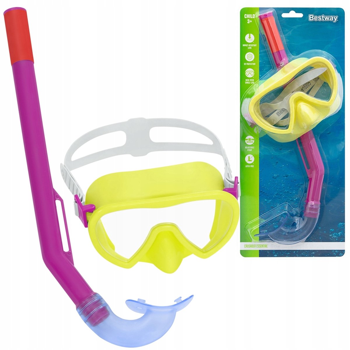 Bestway Kinder snorkelset met duikbril en snorkel, 3+