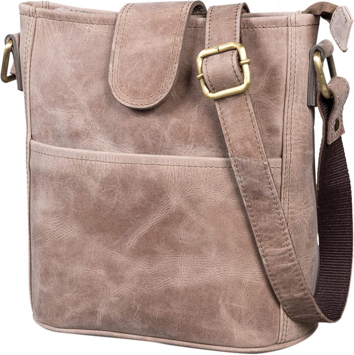 Leren Schoudertas Dames Vintage Look Handtas Shopper Met Magnetische Sluiting