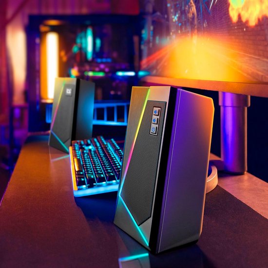 PC-luidsprekers 2.1 Met Subwoofer – 16 W – Bluetooth & USB-audio – Houten Behuizing – Diepe Bas – Plug-and-play – Ook Voor Platenspeler & Beamer – Krachtig Geluid Voor Werk En Game