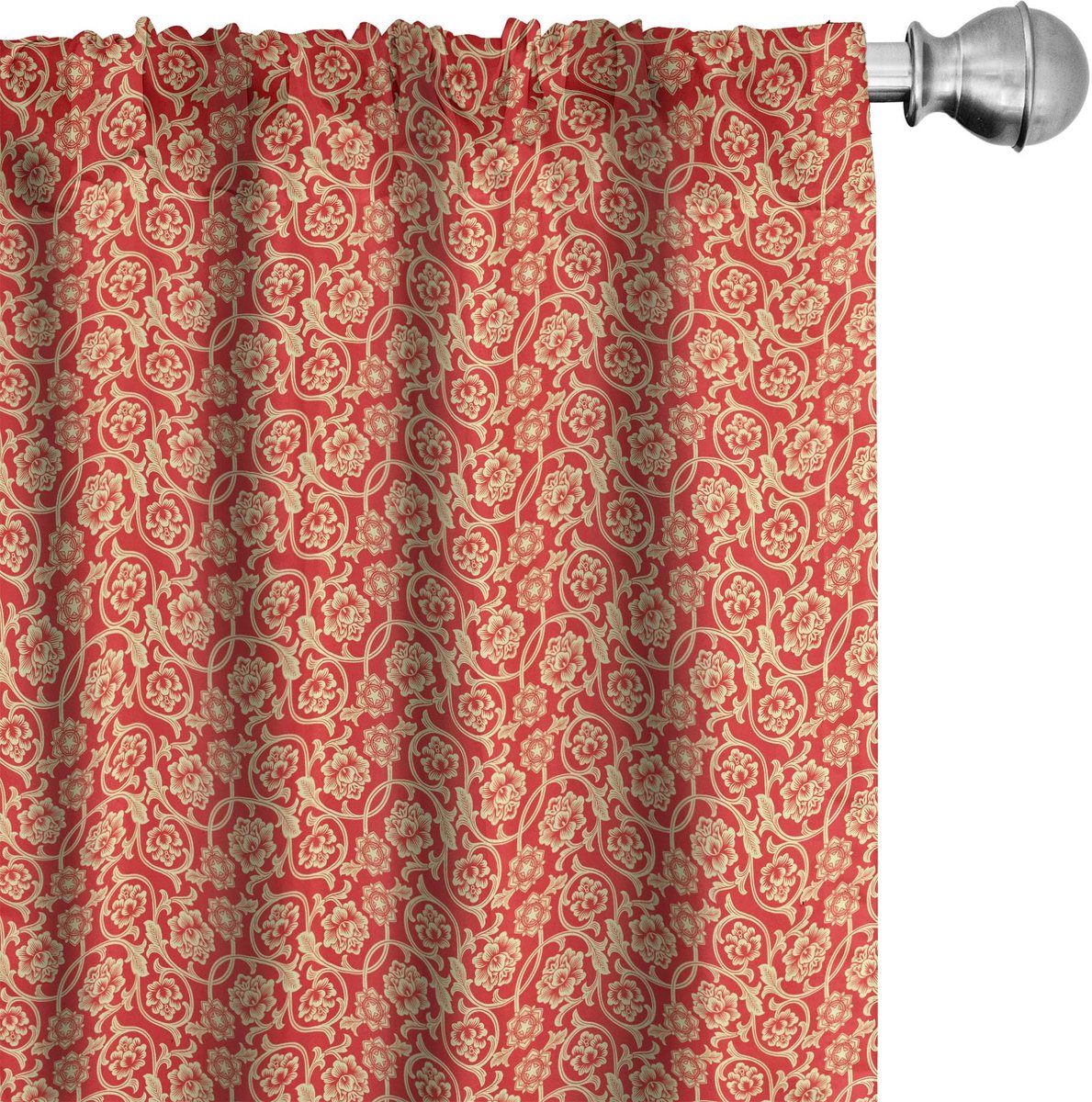 ABAKUHAUS Chinese gordijnen – 2x75x175 cm – microvezel – vermiljoen beige Vermilion Beige