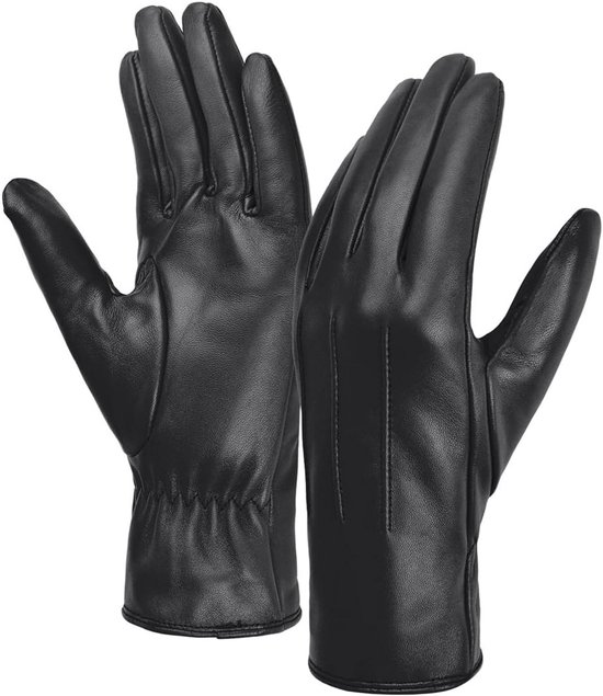 MGGMOKAY Heren Winter Lederen Handschoenen Warme Kasjmier Voering,Bruin,XXL