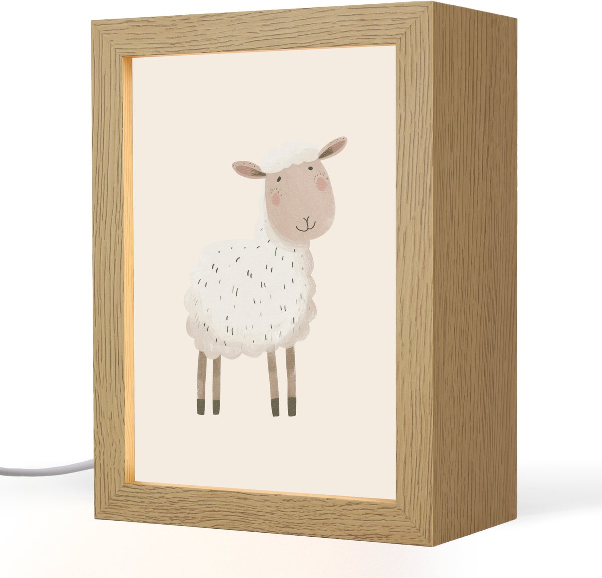 Nachtlampje 15x20 cm - Kinder lampje - Schaap - Boerderij dier - Dieren - Tafellamp kinder