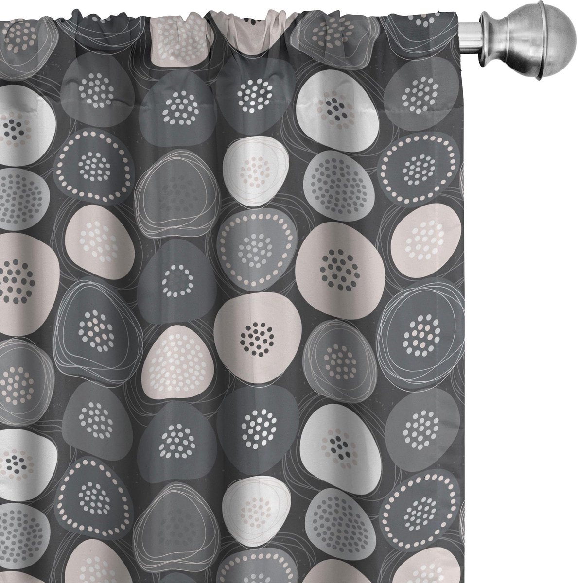 ABAKUHAUS Gordijnen – 2x75x225 cm – microvezel, halverduistering, gestippeld Beige