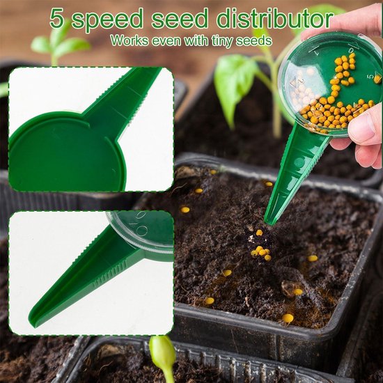 Plantenbak - 2 Stuks - Tuingereedschap - Garden Seed Dibber Drill - Zaaigereedschap - Zaaimachine - Voor Het Planten Van Zaden En Planten - Duurzame - Groen van Merkloos	 — afbeelding 2