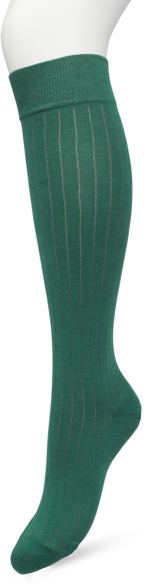 Bonnie Doon Bio Rib Kniekousen Dames Groen maat 36/42 - Klassiek Rib patroon - Biologisch Katoen - Ultiem comfort - Rib Knee High - OEKO-TEX - Gladde Naden - Duurzaam Huidvriendelijk Bio Katoen - Bottle Green - BP221414.156