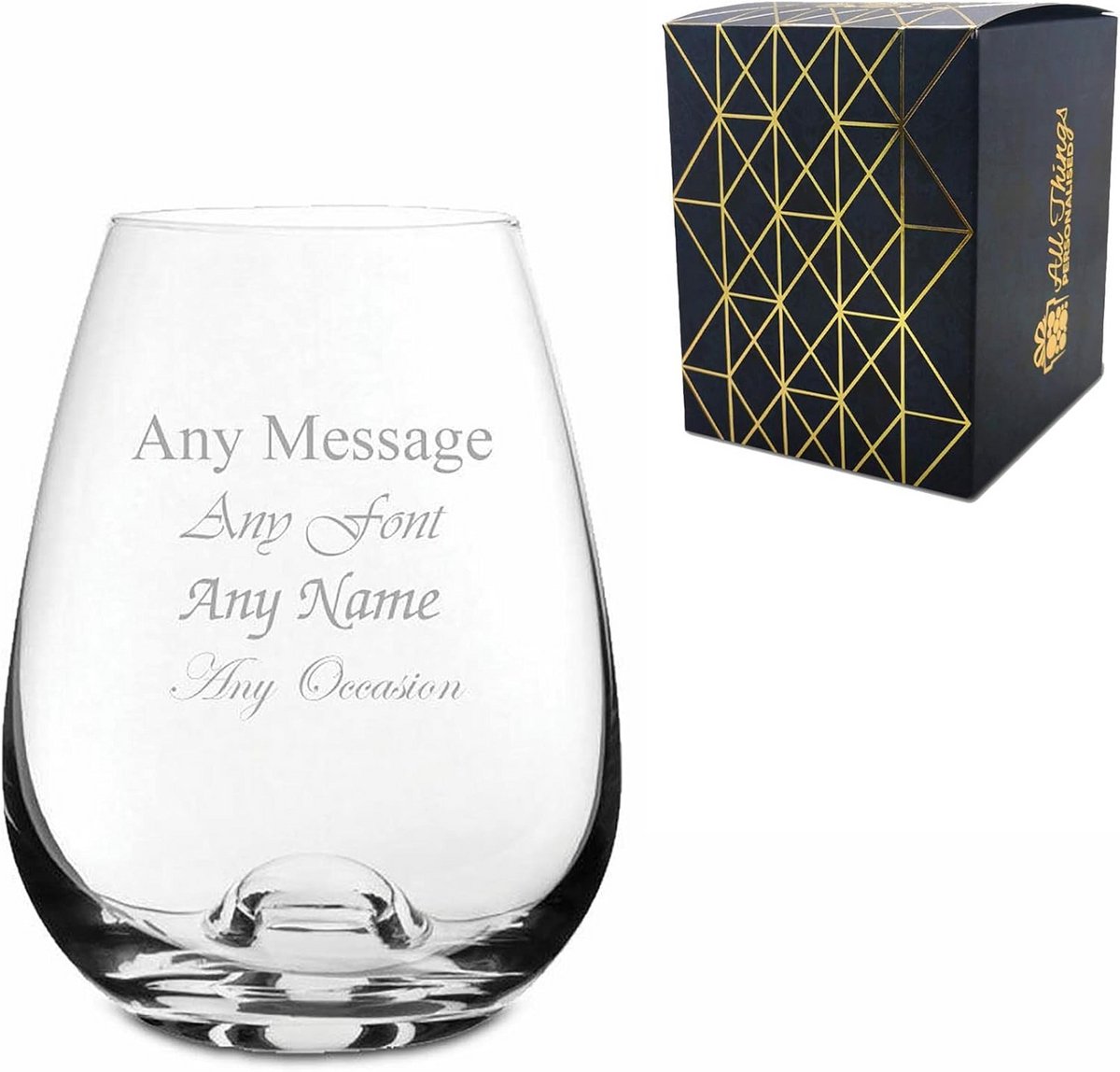 Gepersonaliseerd Witte Wijnglas met Dimple Basis - Uniek Graveerbaar Cadeau