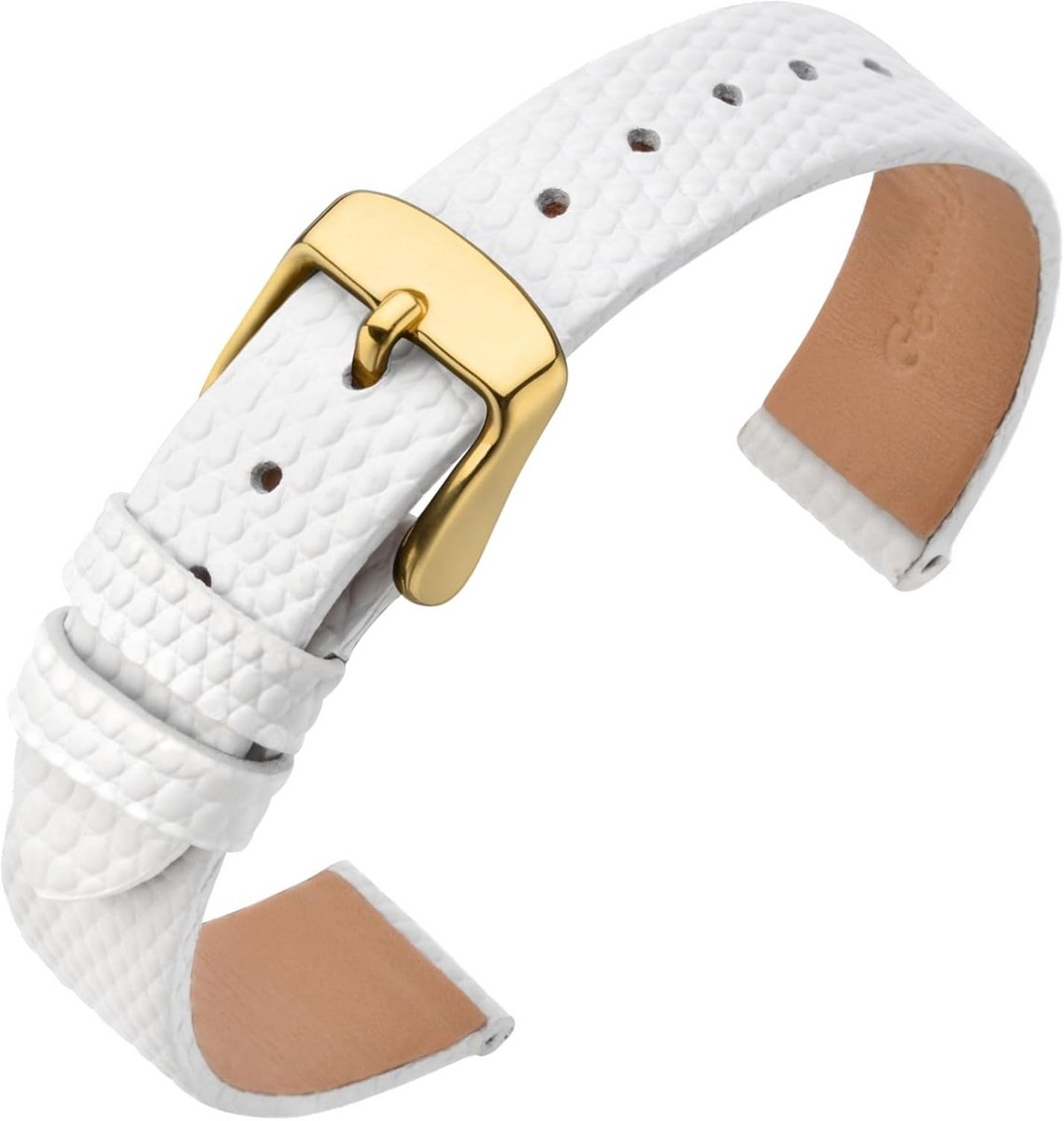 Leren Horlogeband Dames met Hagedisprint en Gouden of Zilveren Gesp - Diverse Breedtes 12mm tot 20mm