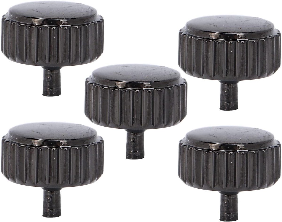 Horlogekroon - Reserveonderdelen - Horlogemaker - Zwart - Accessoires - Reparatie - Geschikt voor Horloges - Zwart Model 7mm - Set van 5