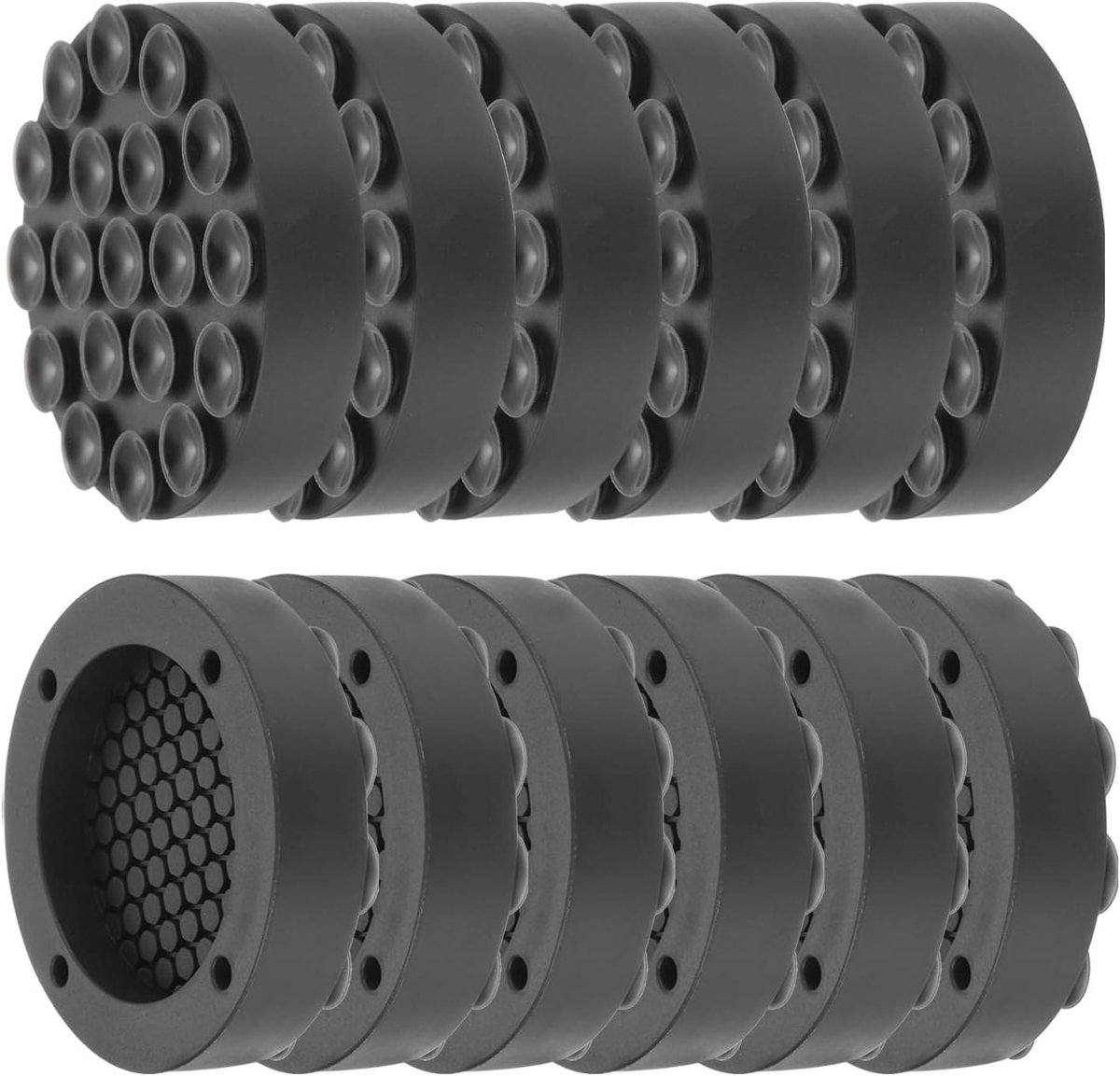 Antislip rubberen pads voor droger en wasmachine - Set van 12 - Voorkom trillingen - Diameter 6,5 cm - Zwarte kleur
