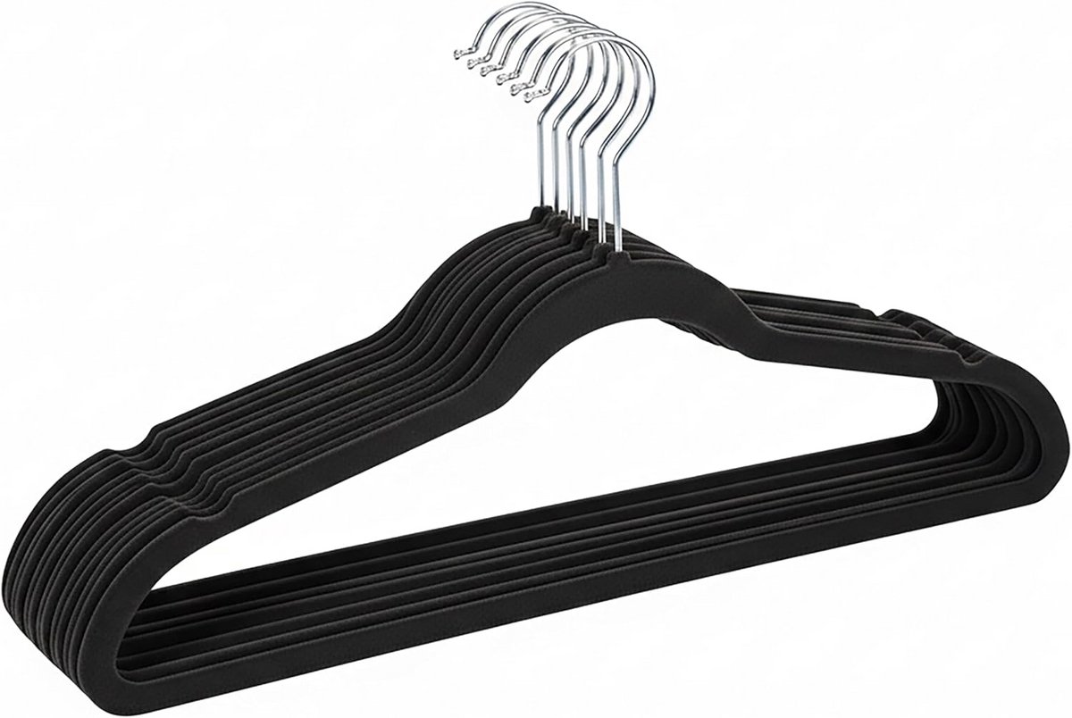 10x Dunne Fluweel Kledinghangers -- Ruimtebesparend en Antislip