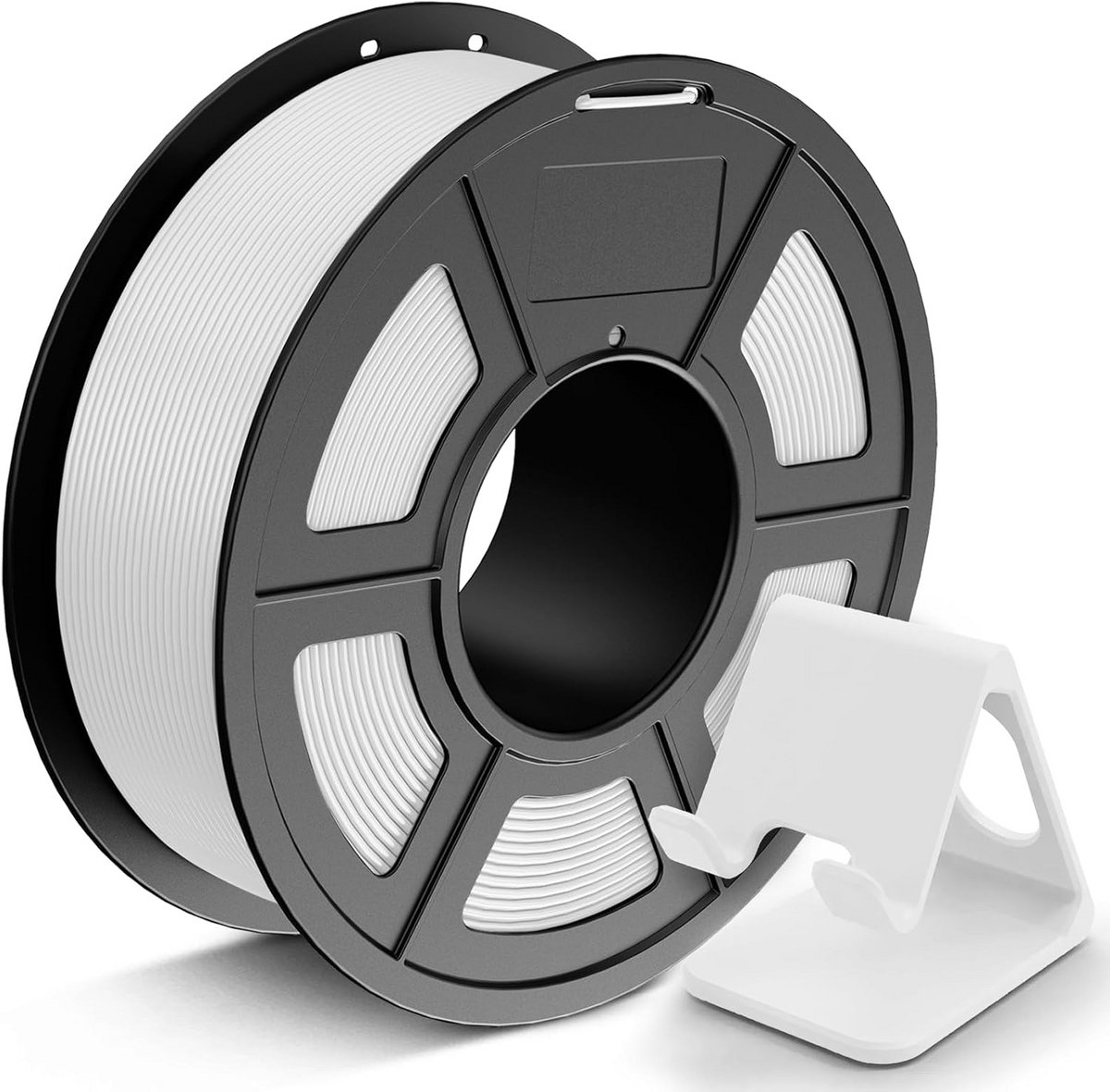 1.75mm PLA 3D Printer Filament - Neatly Wrapped - Size Accuracy +/- 0.03mm - 1.1KG Spool - White