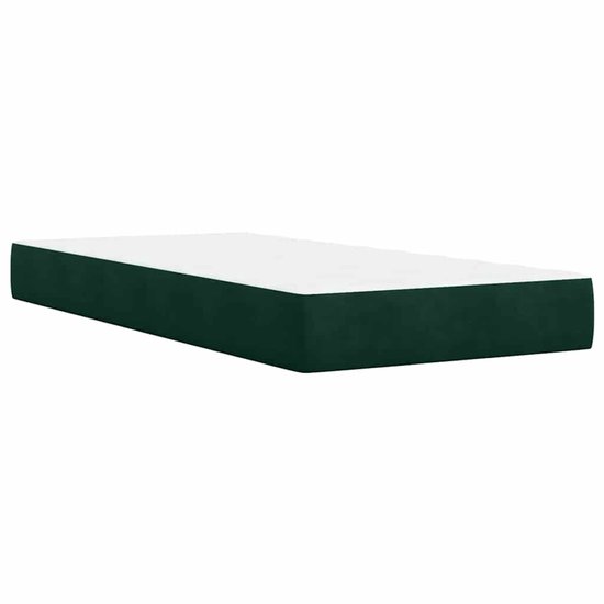 vidaXL - Sommier tapissier - avec - matelas - velours - vert foncé - 90x190 - cm