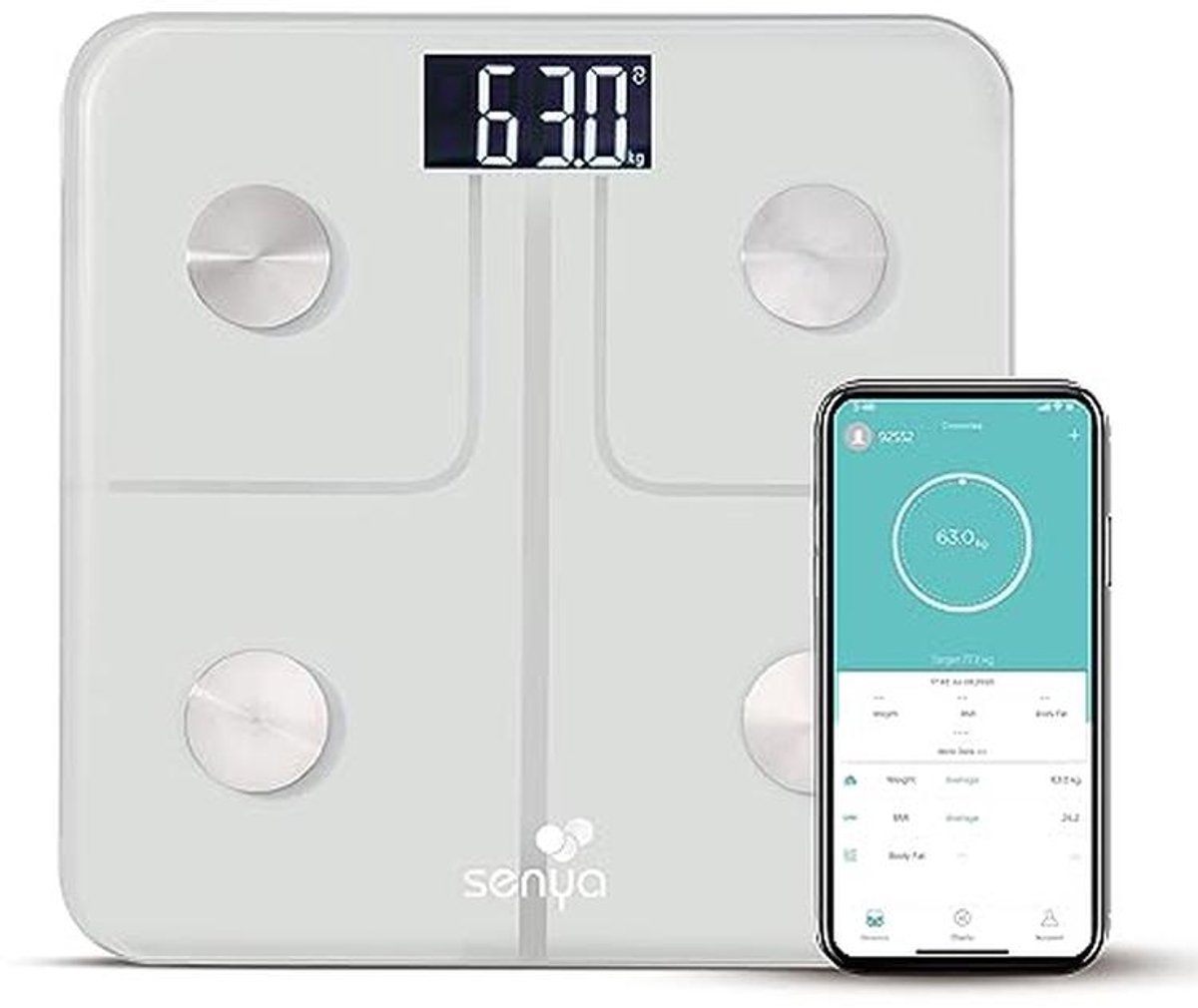 Slimme Personenweegschaal met Bluetooth - Gezondheidsmonitor en App-verbonden