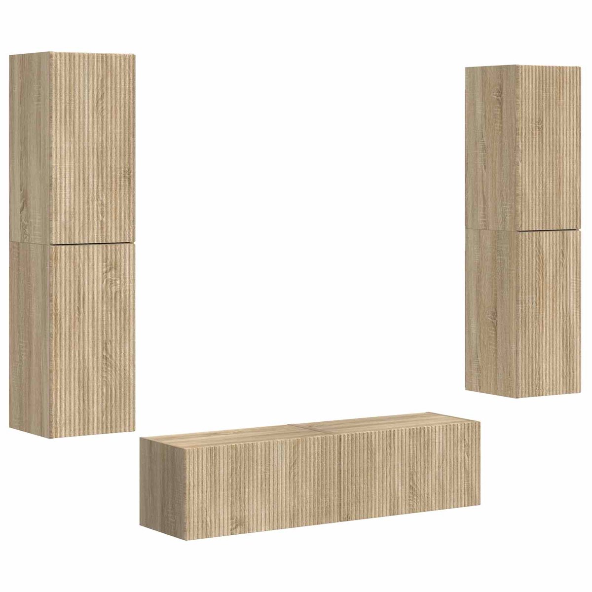 vidaXL - Tv-meubelset - 6 - pcs - Sonoma - Eik - Bewerkt - hout