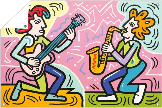 Jazzduo – buiten decoratie – balkon decoratie – Tuinposter – 60x40 cm