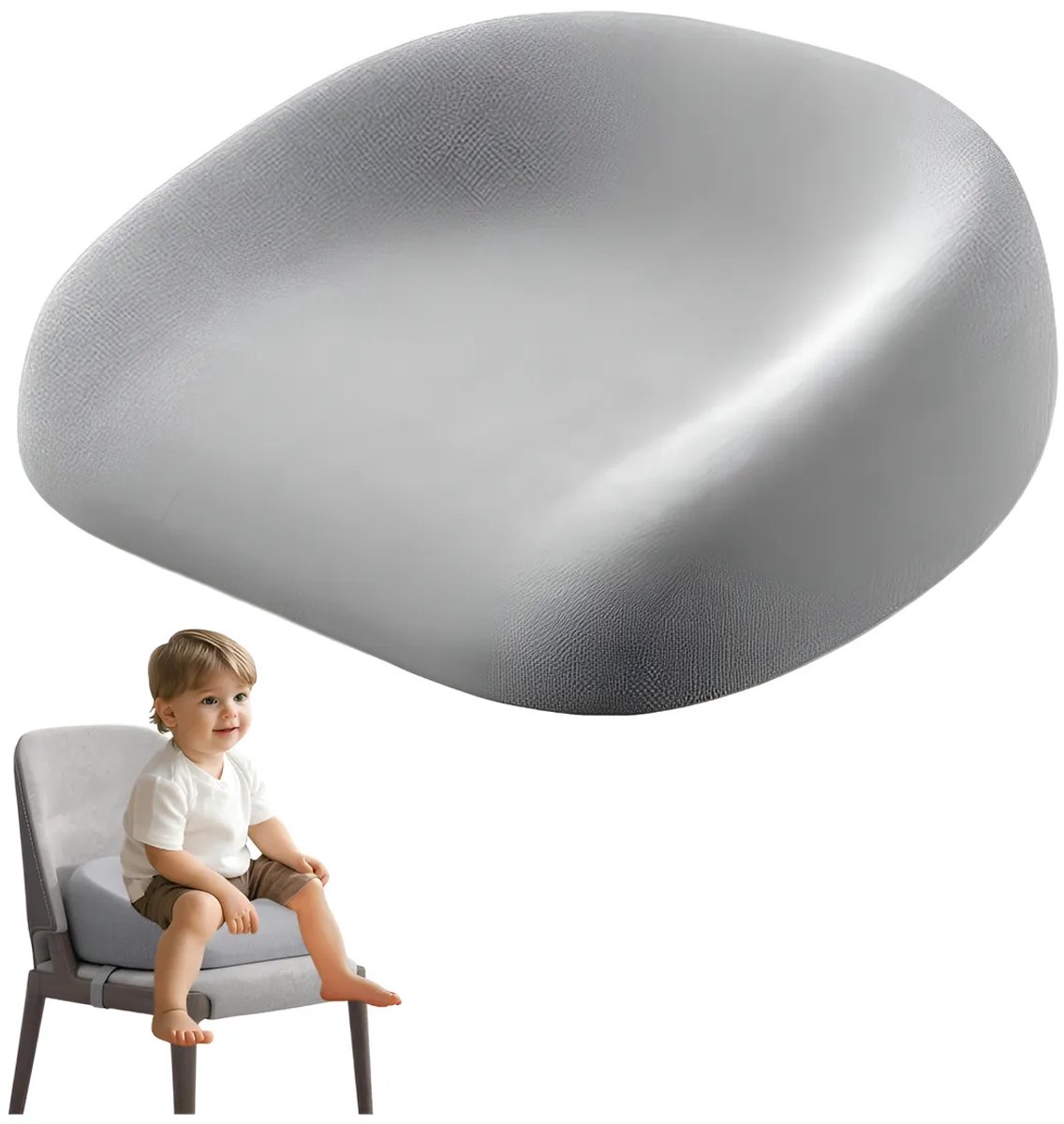 Peuterstoelverhoger - Zitverhoger - Verhogerstoel - Hoogte verstelbare antislip kinderstoel - Met veiligheidsgordels en afneembare hoes - Compact en draagbaar - Geschikt voor reizen kamperen en dineren - Afmeting 35x38x6 cm - 1 Stuk