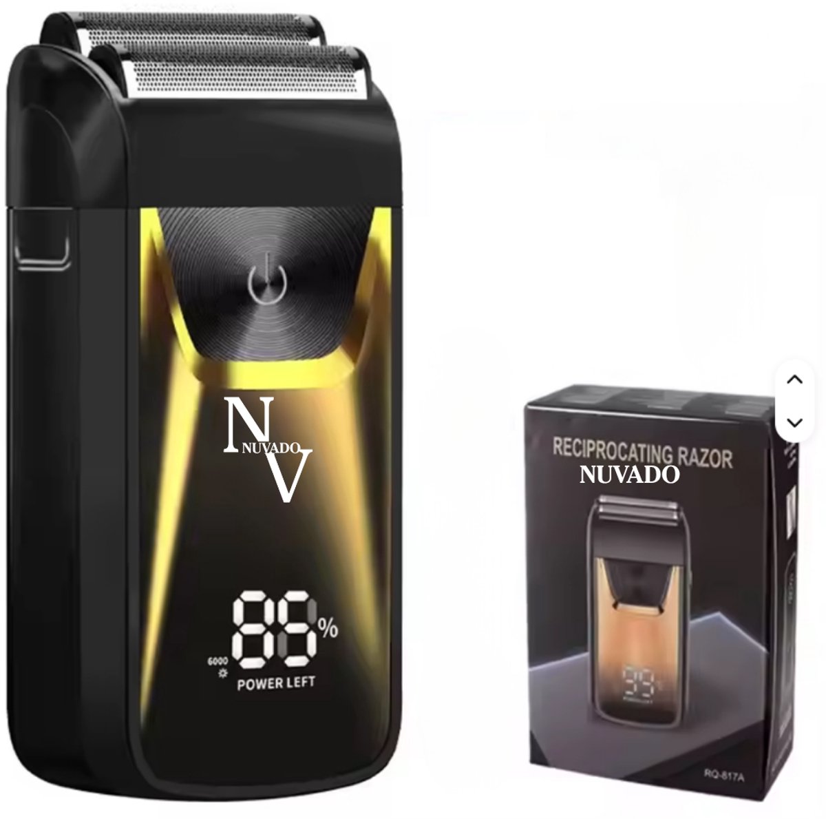 Nuvado Foil Shaver Dubbel - LED - Goud - Blade Elektrisch Shaver - Hoofd Kaal - Compact - Draadloos & Oplaadbaar - Nuvado - €34,95