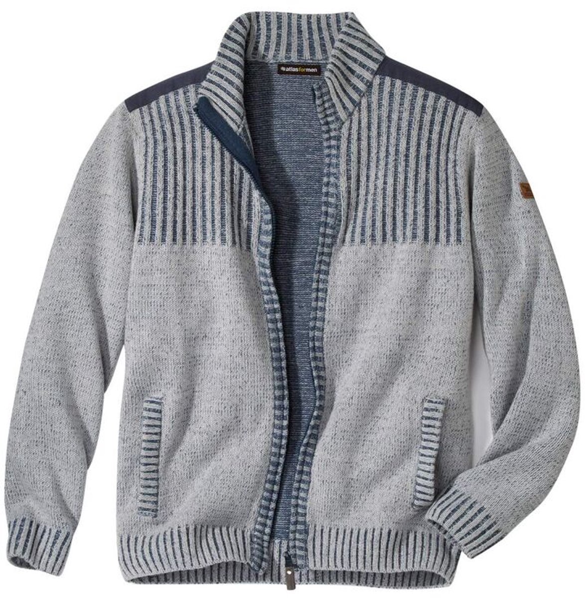 ATLAS FOR MEN - Gebreid vest met rits Atlas® - Heren - Verkrijgbaar in grote maten - 5XL