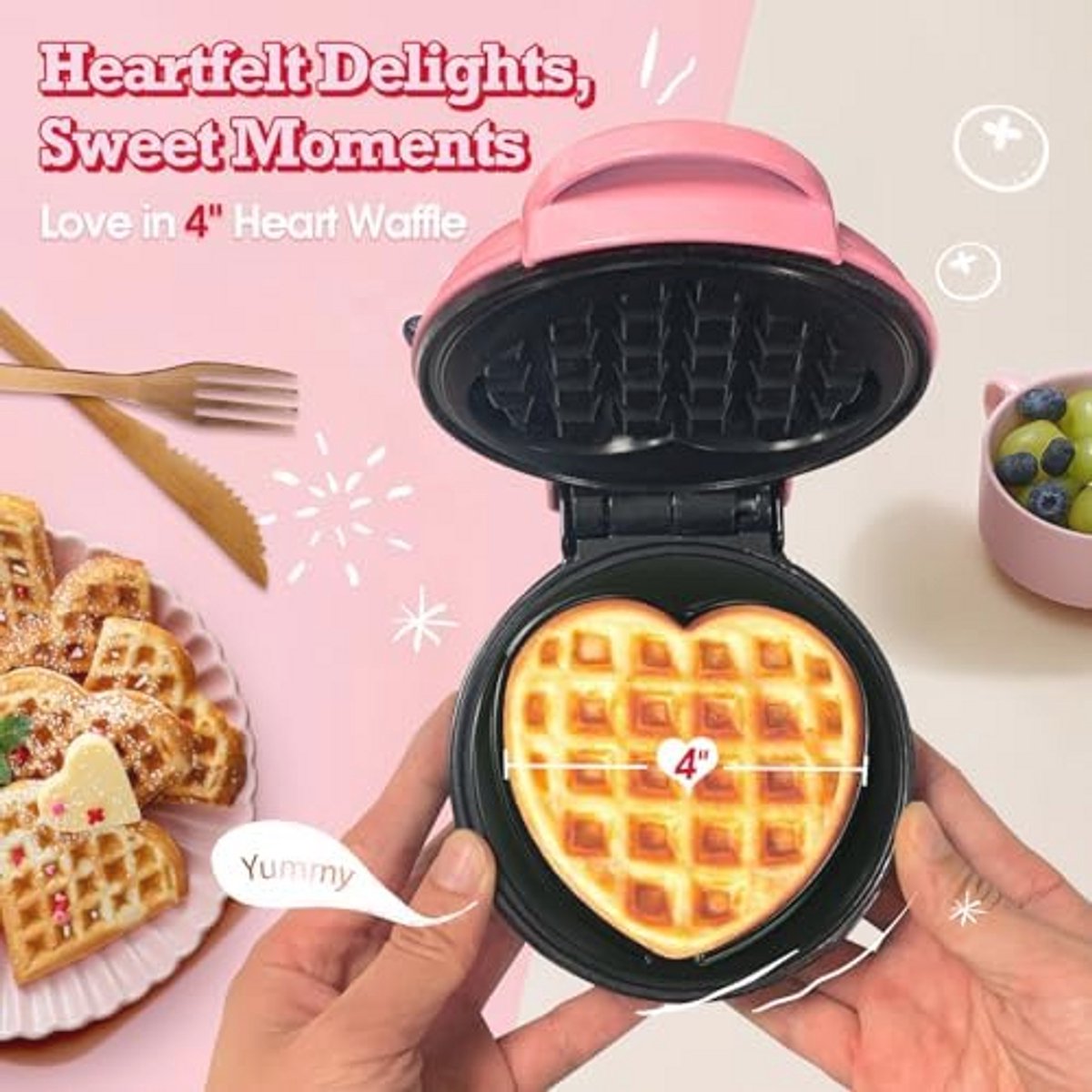Mini Wafelplaat voor Perfecte Wafels Thuis — cadeau in Kookcadeaus - foto 3