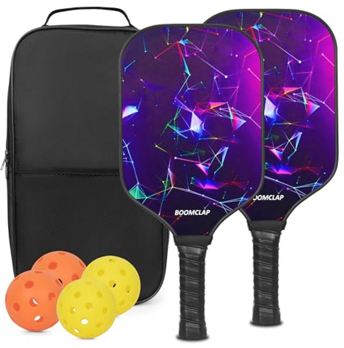 Pickleball Peddel Set van 2 - Compleet met Ballen en Draagtas - Perfect voor Iedereen