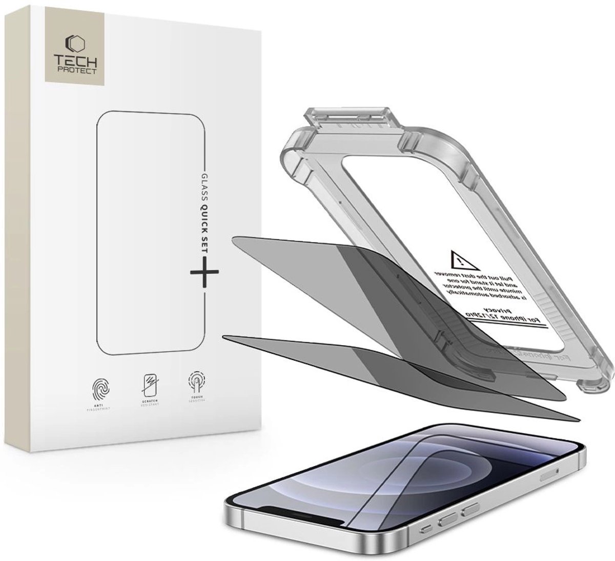 Tech-Protect Privacy Glass Quick Set Spy+ 2-Pack Voor Iphone 12 12 Pro