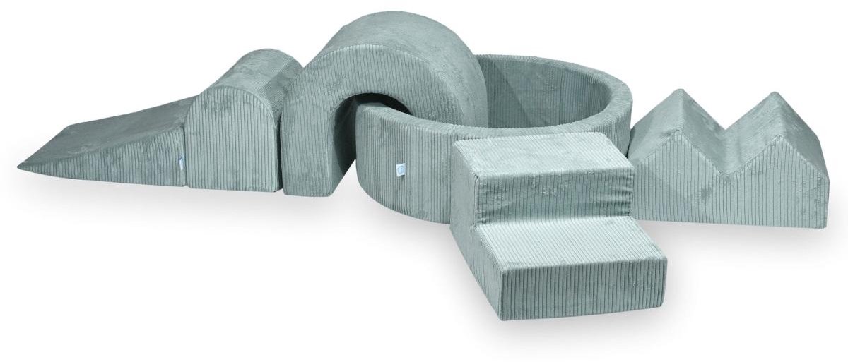 Foam speelset met rond ballenbad 90x30 Corduroy + 5 elementen