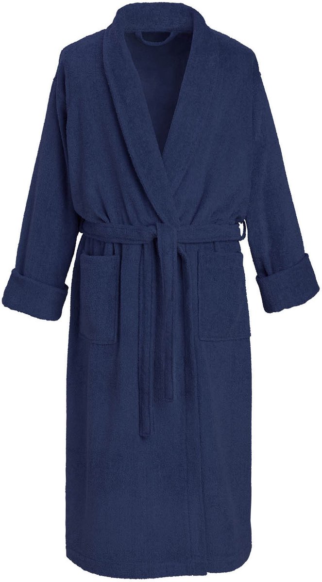 De Witte Lietaer Badjas Etrusk Blue Indigo - S - Unisex - Katoen Blauw