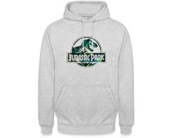 Jurassic Park Logo Met T-Rex Bladeren Ontwerp Hoodie Unisex
