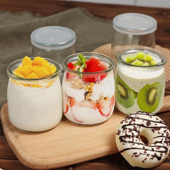 Set van 20 Glazen Yoghurt Potjes met Deksel (200ml) - Dessertglazen voor Pudding, Jam of Kaarsjes — afbeelding 5
