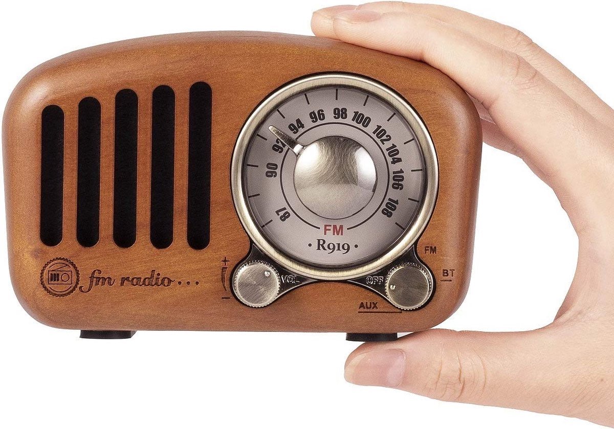 Stunq® Retro Houten Bluetooth Radio met Klassieke Stijl en Moderne Functionaliteiten