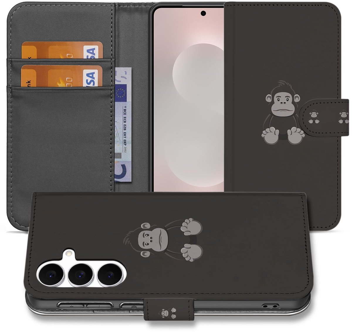 Samsung Galaxy S25 FE Boekhoes Flip Case Met Pasjes Gorilla Design