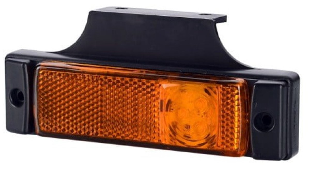 led zijmarkeringslamp inclusief houder universeel oranje 3x led - contourlamp - led zijlamp - led breedtelamp