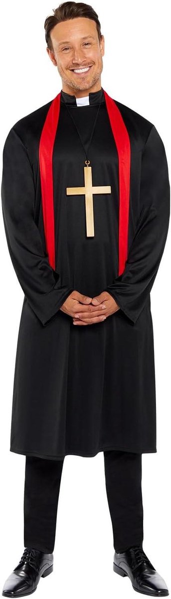 Provento - Vicar gewaad en sjaal heren, fancy jurk, XXL kostuum voor themafeesten.