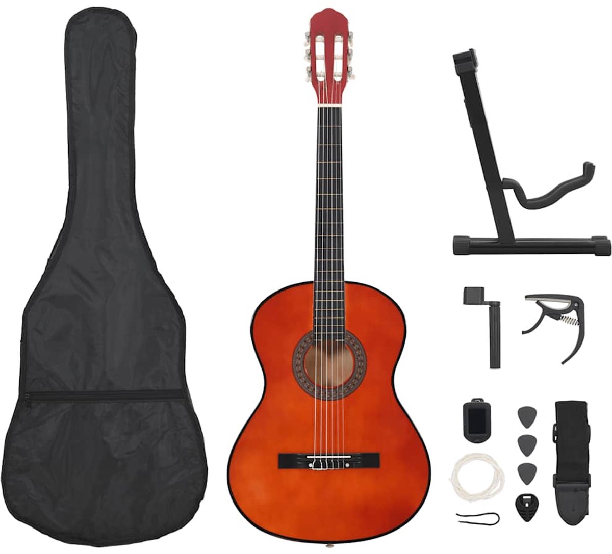 Bol.com vidaXL - 12-delige - Gitaarset - klassiek - beginner - 4/4 - 39" aanbieding