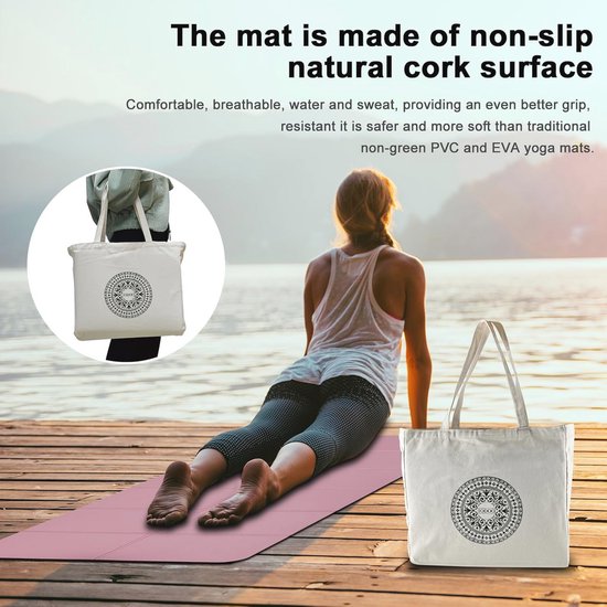 Opvouwbare yogamat 182,9 cm - Extra dik en breed voor yogareizen — afbeelding 3