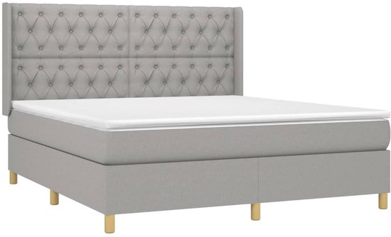 vidaXL-Boxspring-met-matras-stof-lichtgrijs-160x200-cm