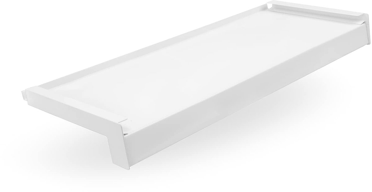 DQ-PP Vensterbank Staal + Poedercoating - 130 cm - Wit RAL 9016 - Diepte 40 cm - Weersbestendig - Incl. aluminium eindkappen - Vensterbank - Buitenvensterbank - Vensterbank - Buiten