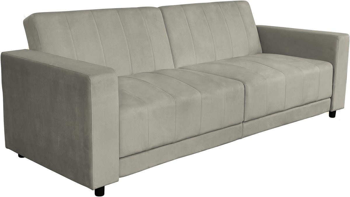 Notio Living Allie II-Slaapbank - 3-zits - Taupe Fluweel Grijs